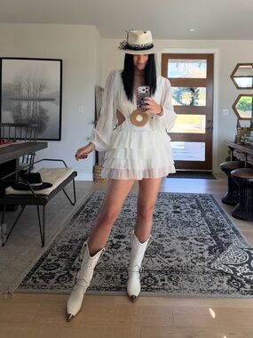 Akira ON ISLAND TIME Ruffled Mini Dress Romper